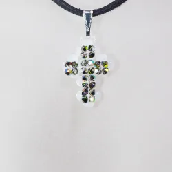 Pendant 30cm - Stella-Black Suedine - Pendant 30cm - Laiton argenté
